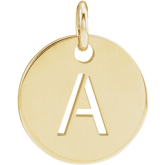 14k Yellow Rose White Gold or Sterling Silver Block Letter A Initial Alphabet Pendant Charm Necklace