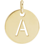 Load image into Gallery viewer, 14k Yellow Rose White Gold or Sterling Silver Block Letter A Initial Alphabet Pendant Charm Necklace
