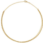 Lade das Bild in den Galerie-Viewer, 14k Yellow Rose White Gold Multi 3 Strand Bead Necklace Chain Adjustable 16 inches
