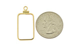 Load image into Gallery viewer, 14K Yellow Gold Holds 23.5mm x 14mm Coins or Credit Suisse 5 gram Coin Edge Screw Top Frame Mounting Holder
