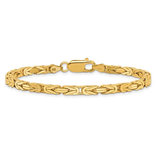 14K Yellow Gold 3.25mm Byzantine Bracelet Anklet Choker Necklace Pendant Chain