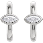 Load image into Gallery viewer, Platinum 14k Yellow Rose White Gold 1/8 CTW Marquise Cut Diamond J Hoop Earrings
