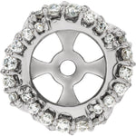 Load image into Gallery viewer, Platinum 14k Yellow Rose White Gold Halo Style Earring Jackets 5.7mm ID Inside Diameter
