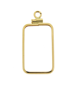 14K Yellow Gold Holds 23.5mm x 14mm Coins or Credit Suisse 5 gram Coin Edge Screw Top Frame Mounting Holder