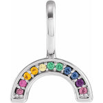 Load image into Gallery viewer, Gold Gemstone Rainbow Pendant Charm
