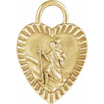 Φόρτωση εικόνας στο εργαλείο προβολής Συλλογής, Platinum 14k Yellow Rose White Gold Sterling Silver Saint Christoper Heart Medallion Pendant Charm Necklace
