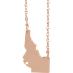 Indlæs billede til gallerivisning 14k Gold 10k Gold Silver Idaho State Heart Personalized City Necklace
