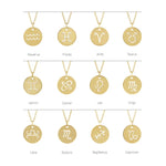 Indlæs billede til gallerivisning Platinum 14k Yellow Rose White Gold Sterling Silver Scorpio Zodiac Horoscope Cut Out Round Disc Pendant Charm Necklace
