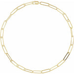 Cargar imagen en el visor de la galería, 14k Yellow Gold or Sterling Silver 6.2mm Paper Clip Elongated Link Bracelet Anklet Choker Necklace Pendant Chain
