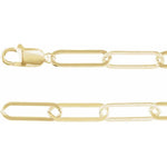 Загрузить изображение в средство просмотра галереи, 14k Yellow Gold or Sterling Silver 6.2mm Paper Clip Elongated Link Bracelet Anklet Choker Necklace Pendant Chain
