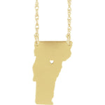 將圖片載入圖庫檢視器 14k Gold 10k Gold Silver Vermont State Heart Personalized City Necklace
