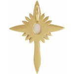 Lade das Bild in den Galerie-Viewer, Platinum 14k Yellow Rose White Gold Genuine Australian Opal Diamond Nativity Cross Pendant Charm Necklace
