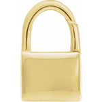 이미지를 갤러리 뷰어에 로드 , 14k 10k Yellow White Gold Padlock Push Clasp Lock Connector Pendant Charm Hanger Hinged Bail Enhancer
