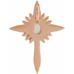 Carregar imagem no visualizador da galeria, Platinum 14k Yellow Rose White Gold Genuine Australian Opal Diamond Nativity Cross Pendant Charm Necklace
