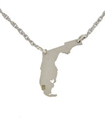 Загрузить изображение в средство просмотра галереи, 14k Gold 10k Gold Silver Florida State Heart Personalized City Necklace
