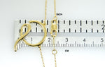 Carregar imagem no visualizador da galeria, 14k Gold or Sterling Silver Script Letter Q Initial Alphabet Necklace
