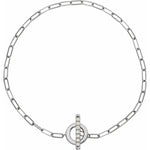 Charger l&#39;image dans la galerie, 14k Yellow Rose White Gold or Sterling Silver Genuine Diamond Toggle Bracelet

