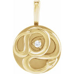 Załaduj obraz do przeglądarki galerii, 14K Yellow Rose White Gold Diamond Snake Chinese Zodiac Horoscope Pendant Charm
