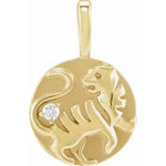 Załaduj obraz do przeglądarki galerii, 14K Yellow Rose White Gold Diamond Tiger Chinese Zodiac Horoscope Pendant Charm
