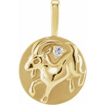 Załaduj obraz do przeglądarki galerii, 14K Yellow Rose White Gold Diamond Goat Chinese Zodiac Horoscope Pendant Charm
