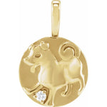 Φόρτωση εικόνας στο εργαλείο προβολής Συλλογής, 14K Yellow Rose White Gold Diamond Dog Chinese Zodiac Horoscope Pendant Charm
