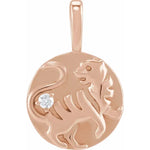 Load image into Gallery viewer, 14K Yellow Rose White Gold Diamond Tiger Chinese Zodiac Horoscope Pendant Charm

