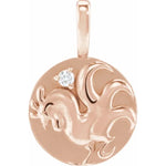 Load image into Gallery viewer, 14K Yellow Rose White Gold Diamond Rooster Chinese Zodiac Horoscope Pendant Charm
