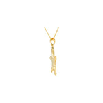Indlæs billede til gallerivisning 14k Yellow Gold Diamond Starfish Pendant Charm Necklace
