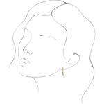Load image into Gallery viewer, 14k Yellow Gold 12mm x 1mm  Round Endless Hoops Freshwater Cultured Pearl Dangle Earrings

