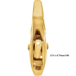 이미지를 갤러리 뷰어에 로드 , 14k Yellow Gold Oval Cast Lobster Clasp 13.5x8.75mm 16.25x10mm 19x10mm OD
