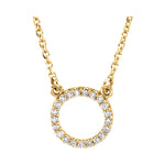 Indlæs billede til gallerivisning 14k Yellow White Rose Gold 1/10 CTW Diamond Circle Necklace
