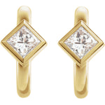 Indlæs billede til gallerivisning Platinum 14k Yellow Rose White Gold 1/3 CTW Diamond J Hoop Earrings
