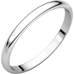 Load image into Gallery viewer, 14k White Gold 2mm Wedding Ring Band Half Round Light
