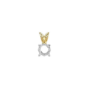 Platinum 18k 14k 10k Yellow Rose White Gold Round 4 Prong Scroll Design Pendant Mounting Mount 6mm Diamonds  Gemstones Stones