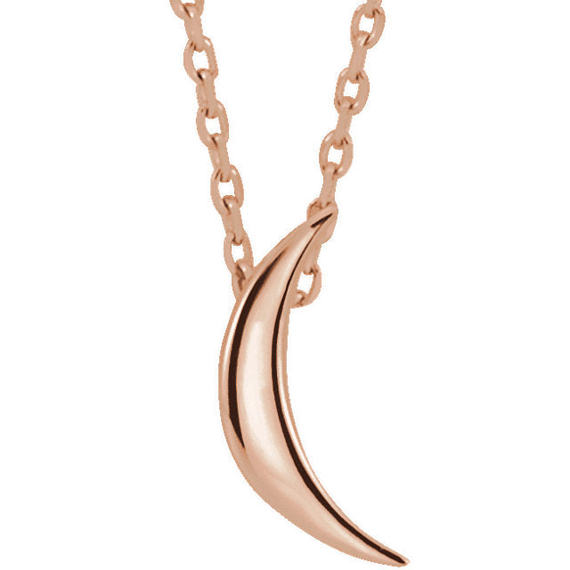 Platinum or 14k Gold or Sterling Silver Crescent Moon Necklace