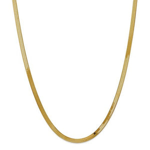 14k Yellow Gold 4mm Silky Herringbone Bracelet Necklace Anklet Choker Pendant Chain