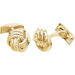 Cargar imagen en el visor de la galería, 14k Yellow or White Gold 15mm Knot Cufflinks Cuff Links
