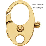 Load image into Gallery viewer, 14k Yellow Gold Oval Cast Lobster Clasp 13.5x8.75mm 16.25x10mm 19x10mm OD
