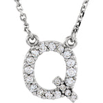 Load image into Gallery viewer, 14k Gold 1/6 CTW Diamond Alphabet Initial Letter Q Necklace
