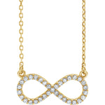 Загрузить изображение в средство просмотра галереи, 14k Yellow White Rose Gold 1/6 CTW Diamond Infinity Necklace
