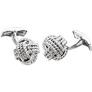 14k Yellow Gold or 14k White Gold 15mm Knot Cufflinks Cuff Links