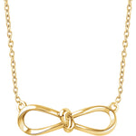 Afbeelding in Gallery-weergave laden, 14k Yellow White Rose Gold or Sterling Silver Infinity Knot Necklace
