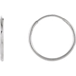 Load image into Gallery viewer, 14k White Gold Round Endless Hoop Earrings 10mm 12mm 15mm 20mm 24mm x 1mm
