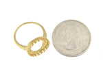 Ladda upp bild till gallerivisning, 14K Yellow Gold 13mm Coin Holder Ring Mounting Prong Set for United States US 1 Dollar Type 1 or Mexican 2 Pesos Coins
