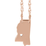Carregar imagem no visualizador da galeria, Mississippi State Heart City Pendant Charm Necklace
