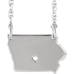 Load image into Gallery viewer, 14k Gold 10k Gold Silver Iowa State Heart Personalized City Necklace
