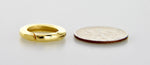 Indlæs billede til gallerivisning 14k Yellow White Gold 15mm OD Round Push Bail Hinged Clasp Triggerless for Pendants Charms Bracelets Anklets Necklaces
