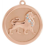 Load image into Gallery viewer, Platinum 14k Yellow Rose White Gold Diamond Lion Medallion Dangle Charm

