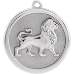 Załaduj obraz do przeglądarki galerii, Platinum 14k Yellow Rose White Gold Diamond Lion Medallion Dangle Charm

