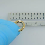 Загружайте и воспроизводите видео в средстве просмотра галереи 14k Yellow Gold 12mm OD Round Hinged Push Clasp Triggerless Bail Hanger Enhancer Connector for Bracelet Anklet Necklace Chain Pendants Charms
